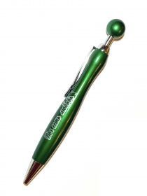Ручка шариковая - Бог есть любовь, цвет зеленый