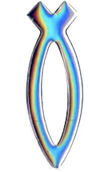 Наклейка объемная Рыбка серебро-радужная (11x4,5 см) большая