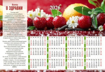 Календарь листовой, формат А3 на 2026 год "Молитва о здравии",  код 424307
