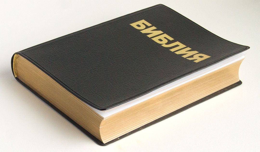 Библия 043 (цвет черный, надпись библия, мягкий переплет под кожу, золотые страницы, размер 115*165 мм)