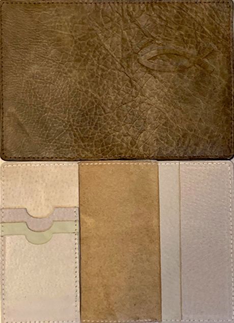 Обложка для паспорта "Бизнес", цвет светло-коричневый пятнистый (натуральная цветная кожа) , "Рыбка"