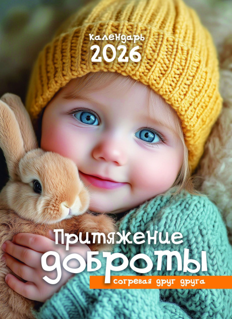 Календарь перекидной на пружине 12 страницах на 2026 год 25*35 см "Притяжение доброты. Согревая друг друга" код 524301