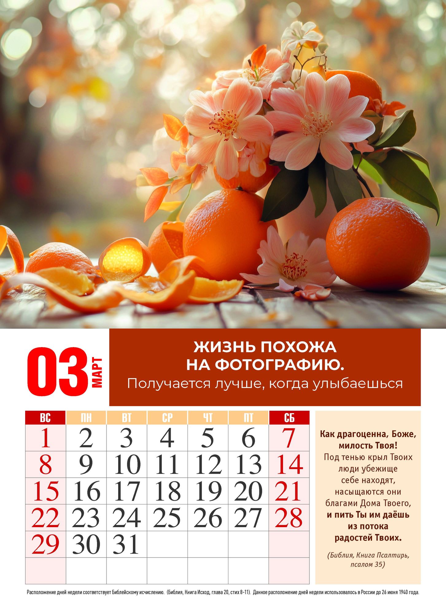 Календарь перекидной на пружине 12 страницах на 2026 год 25*35 см "Умей находить счастье в простых вещах" код 524308